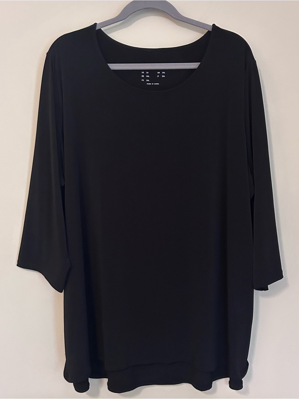 Susan Graver Modern Essentials Reg Liquid Knit A-Line Tunic Size 2X Black Top